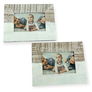 Modern Farmhouse Cottagecore Colorblock Distressed Wooden 4x6 Picture Frame Set